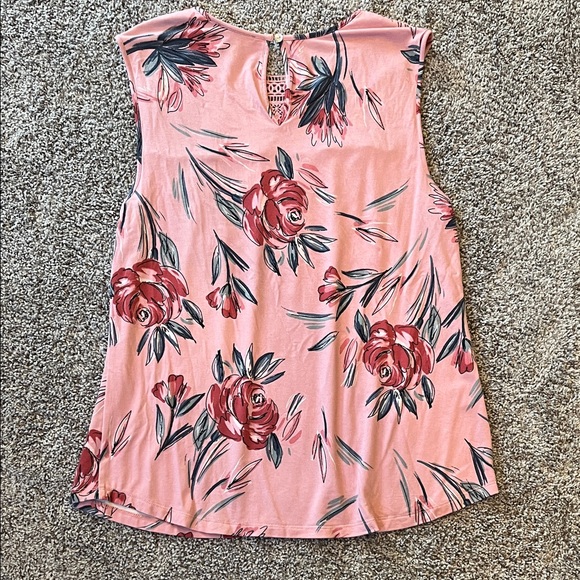 Daniel Rainn Pink Floral Sleeveless Blouse - Picture 4 of 4